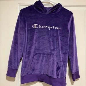 Girls champion purple velour hoodie